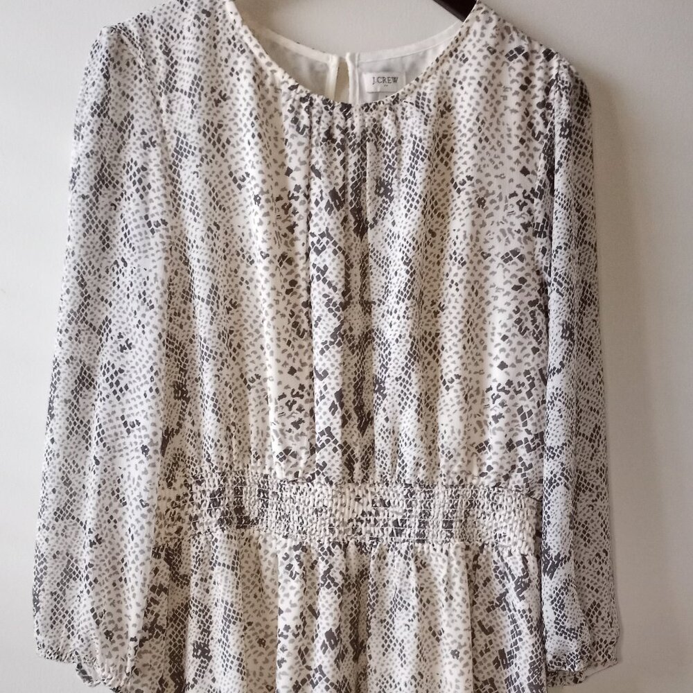 'J.CREW ' L/S Snakeskin design Fully Lined Size L Dress EUC
